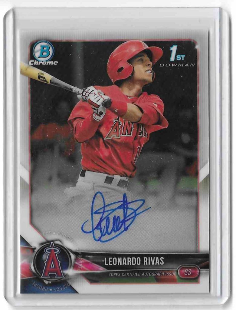 2018 Bowman Chrome Prospect Autographs BCPA-LR Leonardo Rivas